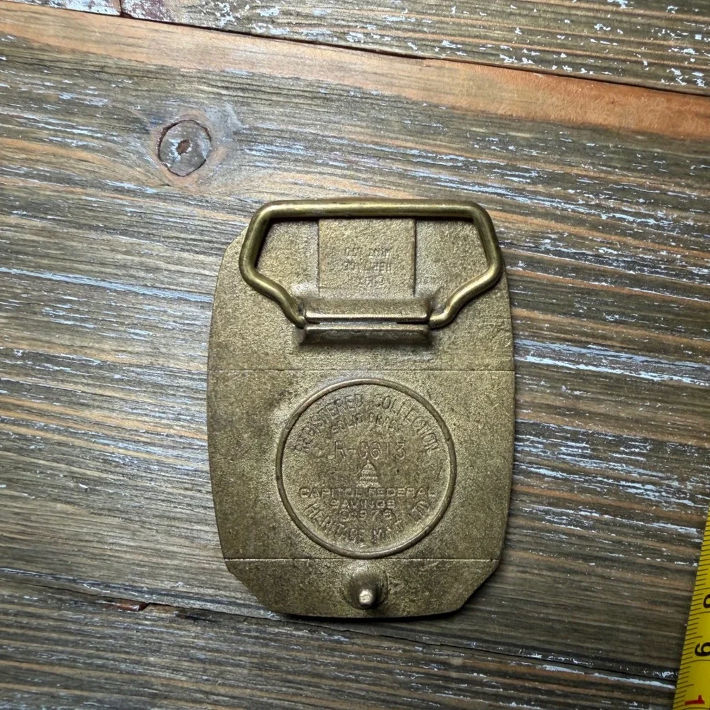 Vintage 1976 Heritage Mint Colorado Solid Brass Belt Buckle Western Mining Town